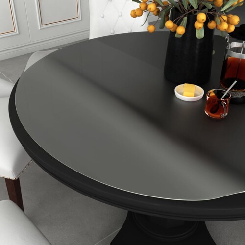 vidaXL Zaštita za stol mat Ø 110 cm 2 mm PVC