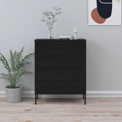 vidaXL Ladičar crni 80 x 35 x 101,5 cm čelični