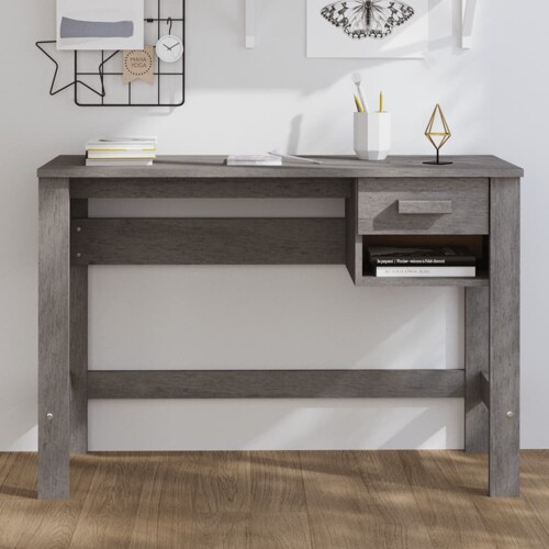 vidaXL Radni stol HAMAR svjetlosivi 110 x 40 x 75 cm masivna borovina