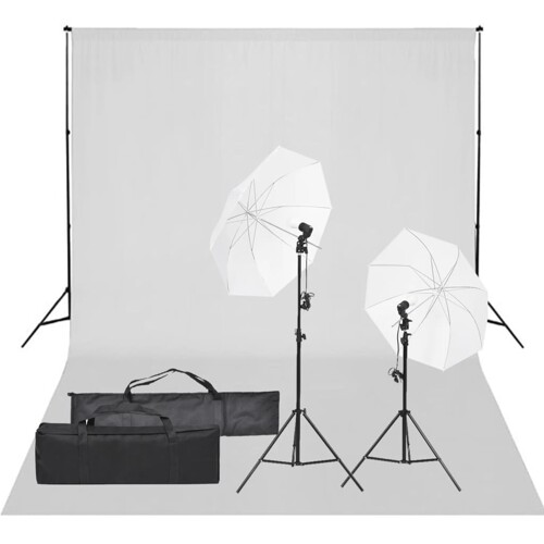 vidaXL Fotografska studijska oprema sa setom svjetala i pozadinom