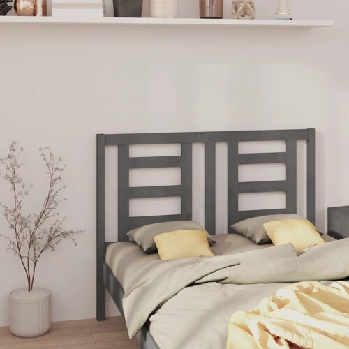 vidaXL Uzglavlje za krevet sivo 126 x 4 x 100 cm od masivne borovine