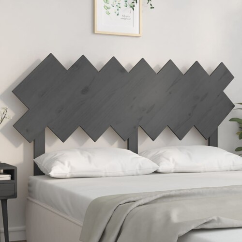 vidaXL Uzglavlje za krevet sivi 141x3x80,5 cm od masivne borovine