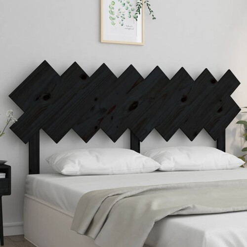 vidaXL Uzglavlje za krevet Crno 159,5x3x80,5 cm od masivne borovine