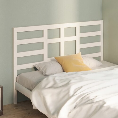 vidaXL Uzglavlje za krevet bijelo 146 x 4 x 104 cm od masivne borovine