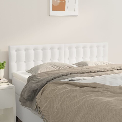 vidaXL Uzglavlja 2 kom bijela 72 x 5 x 78/88 cm od umjetne kože