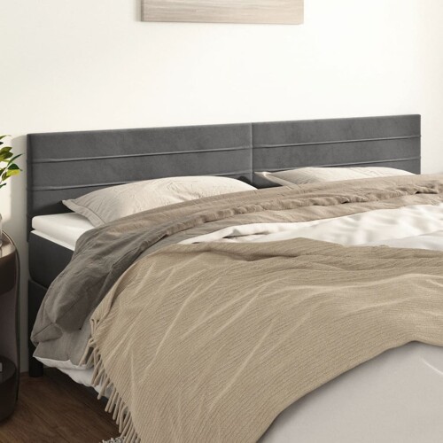 vidaXL Uzglavlja 2 kom tamnosiva 90x5x78/88 cm baršunasta