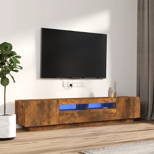 vidaXL 2-dijelni set TV ormarića LED boja dimljenog hrasta drveni
