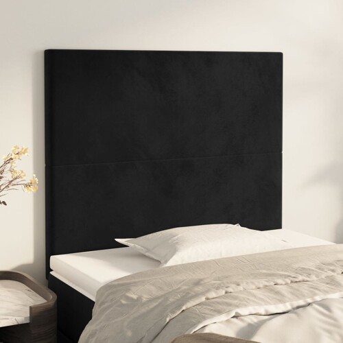 vidaXL Uzglavlja 2 kom crna 100x5x78/88 cm baršunasta