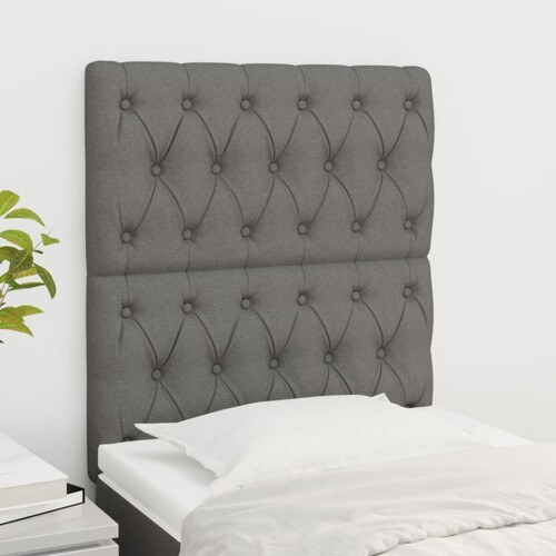 vidaXL Uzglavlja 2 kom tamnosiva 80x7x78/88 cm od tkanine