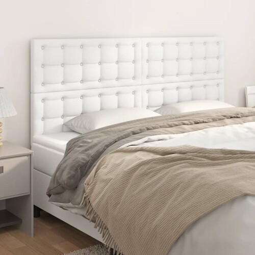 vidaXL Uzglavlje 4 kom bijeli 90x5x78/88 cm od umjetne kože