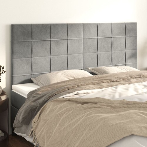 vidaXL Uzglavlja 4 kom svjetlosivi 80x5x78/88 cm baršunasta