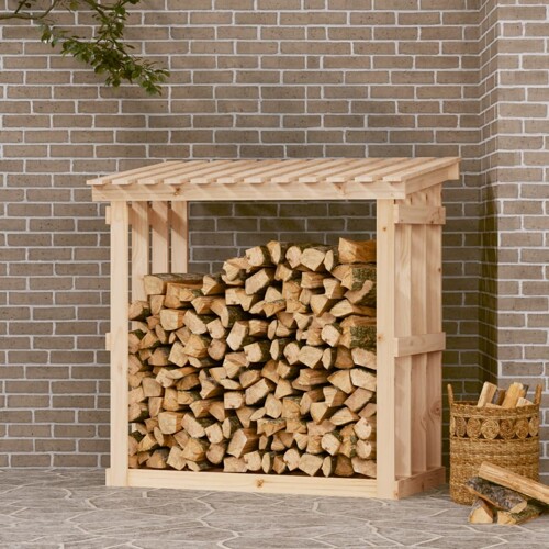vidaXL Stalak za drva za ogrjev 108x64,5x109 cm od masivne borovine