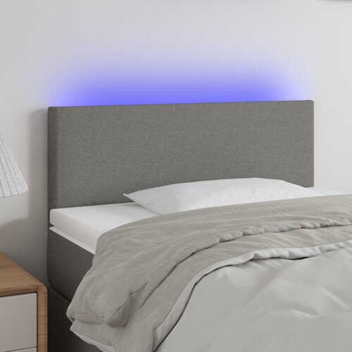 vidaXL LED uzglavlje tamnosivo 100x5x78/88 cm od tkanine