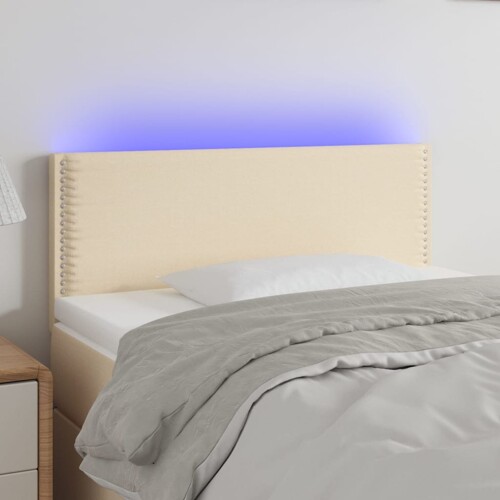 vidaXL LED uzglavlje krem 100x5x78/88 cm od tkanine