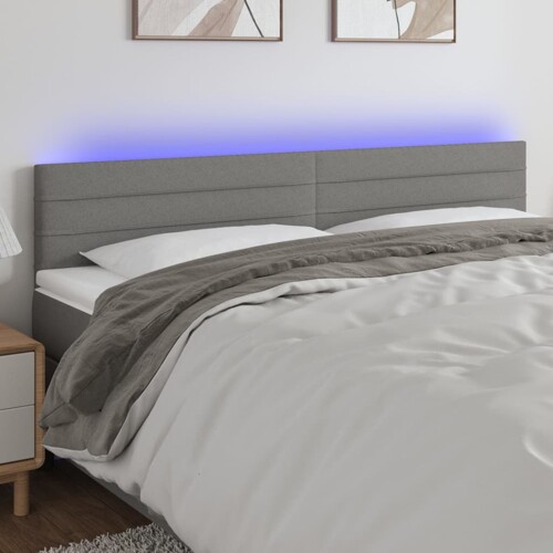 vidaXL LED uzglavlje tamnosivo 200x5x78/88 cm od tkanine