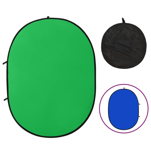 vidaXL 2 u 1 ovalna studijska pozadina zeleno-plava 200 x 150 cm