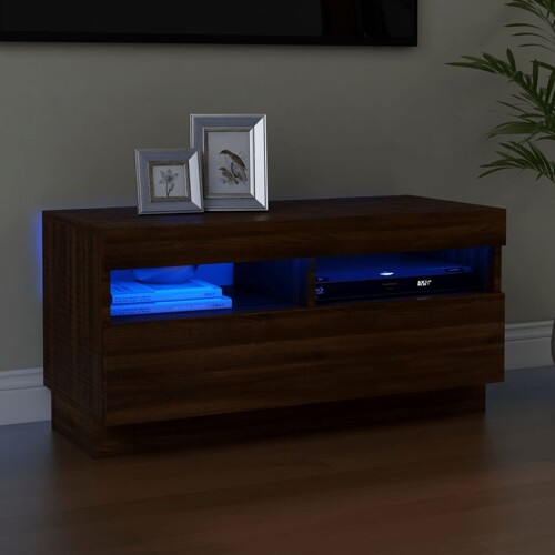 vidaXL TV ormarić s LED svjetlima boja smeđeg hrasta 80 x 35 x 40 cm