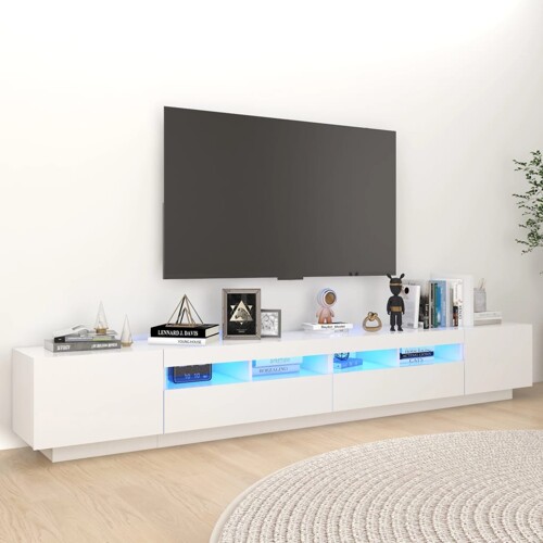 vidaXL TV ormarić s LED svjetlima bijeli 260 x 35 x 40 cm