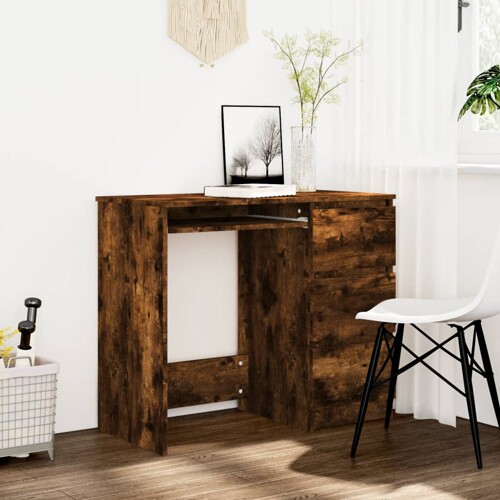 vidaXL Radni stol boja dimljenog hrasta 90x45x76 cm konstruirano drvo