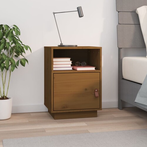 vidaXL Noćni ormarići boja meda 40x34x55 cm od masivne borovine