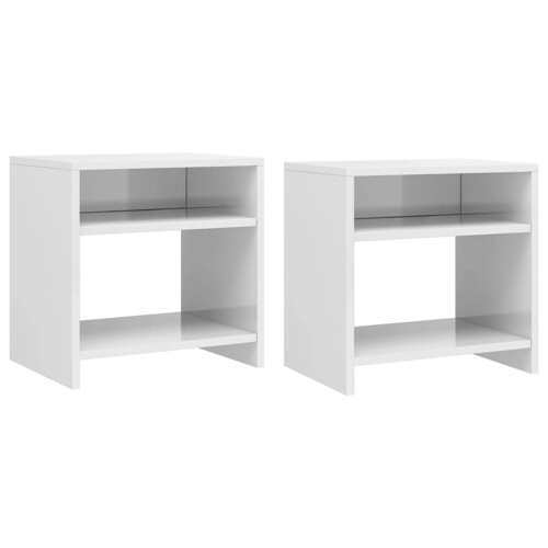 vidaXL Noćni ormarić 2 kom sjajni bijeli 40x30x40 cm konstruirano drvo