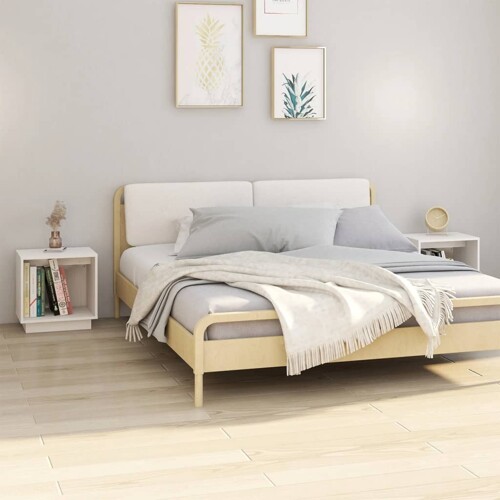 vidaXL Noćni ormarići 2 kom bijeli 40 x 30 x 40 cm od masivne borovine