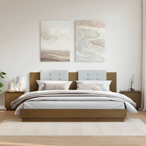 vidaXL Noćni ormarići 2 kom boja meda 40x30x40 cm od masivne borovine