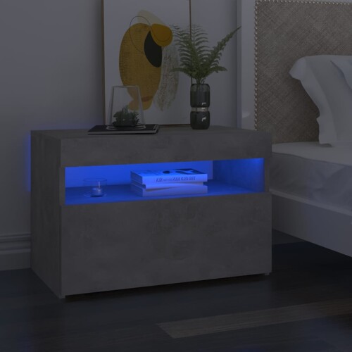 vidaXL Noćni ormarić LED 2 kom siva boja betona 60x35x40 cm od iverice