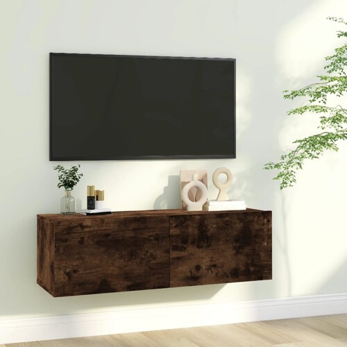 vidaXL Zidni TV ormarić dimljeni hrast 100x30x30 cm konstruirano drvo