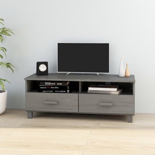 vidaXL TV ormarić HAMAR svjetlosivi 106 x 40 x 40 cm masivna borovina