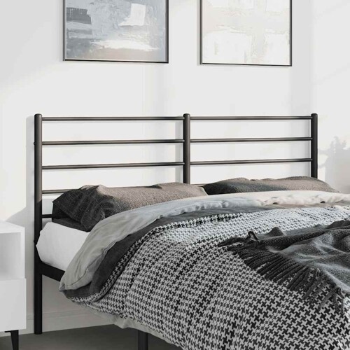 vidaXL Metalno uzglavlje crno 135 cm