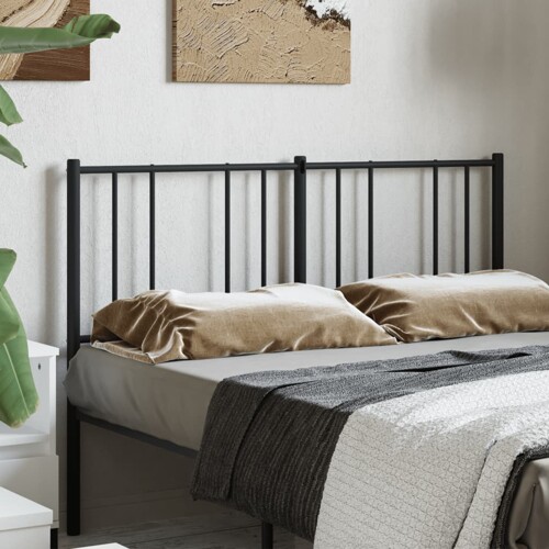 vidaXL Metalno uzglavlje crno 135 cm