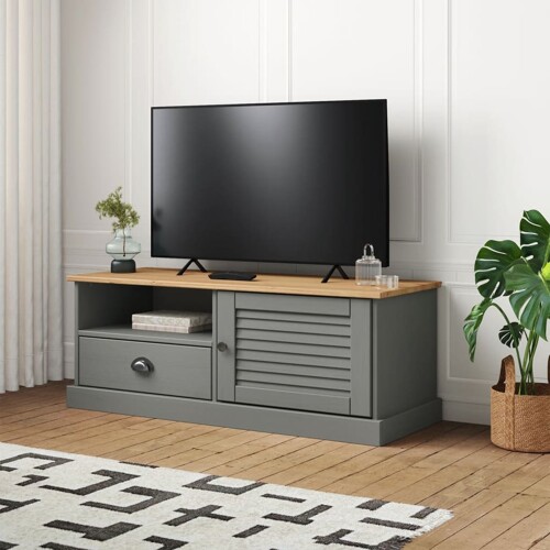 vidaXL TV ormarić VIGO sivi 106 x 40 x 40 cm od masivne borovine