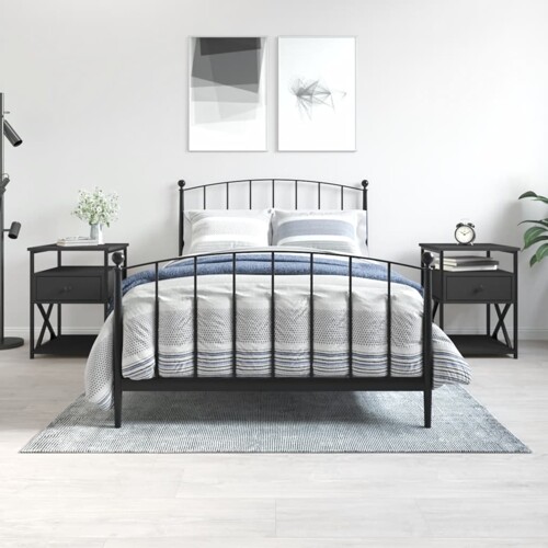 vidaXL Noćni ormarići 2 kom crni 40 x 42 x 55 cm od konstruiranog drva