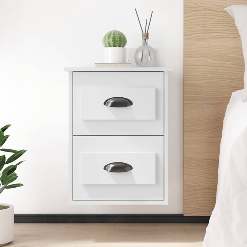 vidaXL Zidni noćni ormarići 2 kom bijeli 41,5x36x53 cm