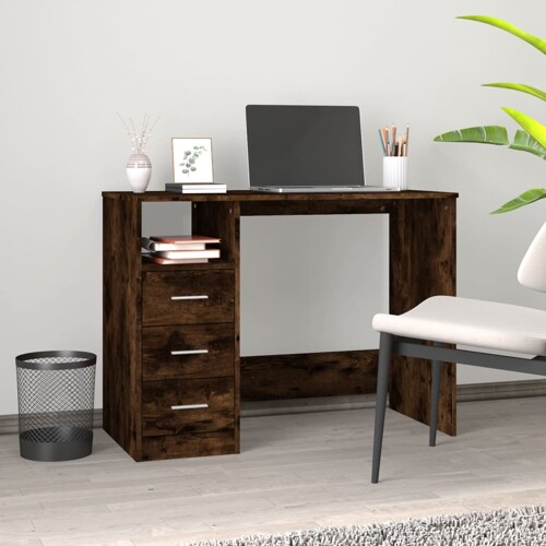 vidaXL Radni stol boja dimljenog hrasta 102x50x76 cm konstruirano drvo