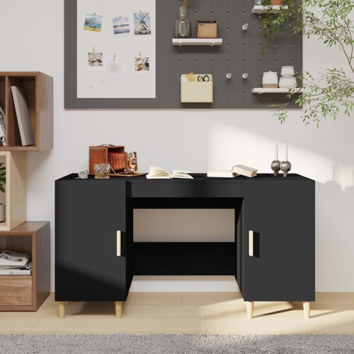 vidaXL Radni stol crni 140 x 50 x 75 cm od konstruiranog drva