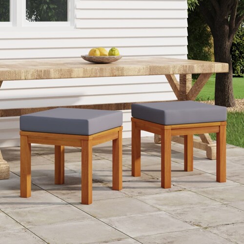 vidaXL Vrtni stolci s jastucima 2 kom 40x40x42 cm od bagremovog drva