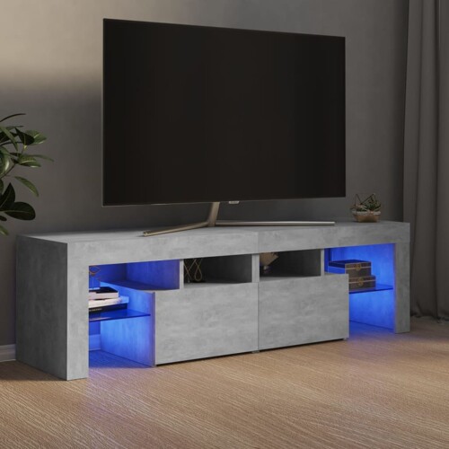 vidaXL TV ormarić s LED svjetlima siva boja betona 140x36,5x40 cm