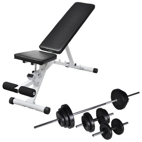 vidaXL Klupa za vježbanje sa setom utega 30,5 kg