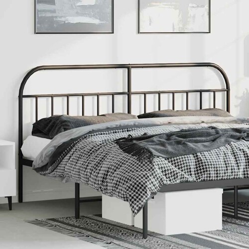 vidaXL Metalno uzglavlje crno 180 cm