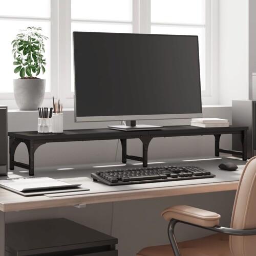 vidaXL Stalak za monitor crni 105 x 23 x 15,5 cm od konstruiranog drva
