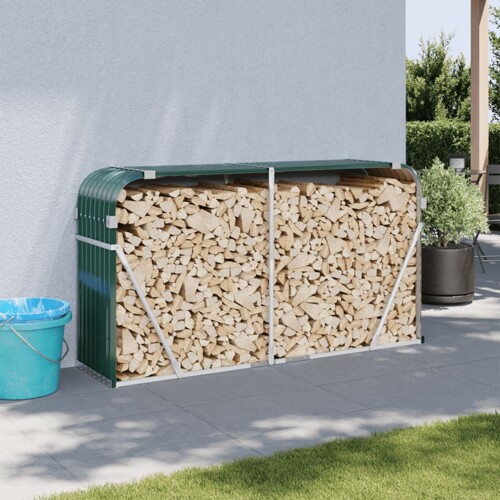 vidaXL Držač za cjepanice zeleni 180 x 45 x 100 cm pocinčani čelik