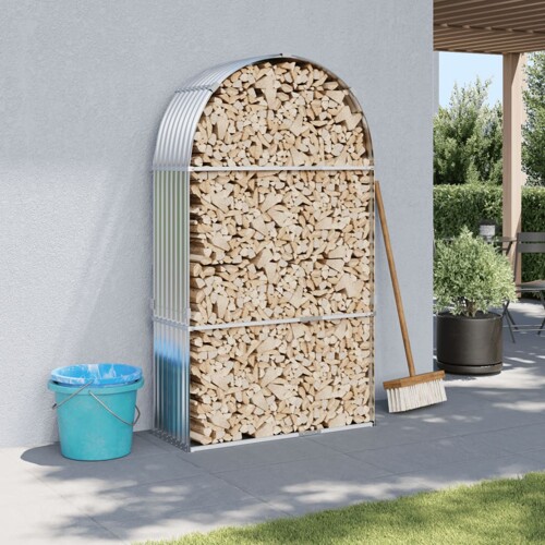 vidaXL Držač za cjepanice srebrni 120x45x210 cm od pocinčanog čelika