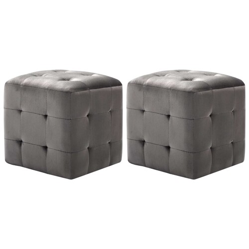 vidaXL Noćni ormarići 2 kom sivi 30 x 30 x 30 cm od baršunaste tkanine