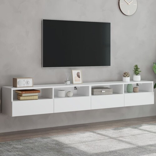 vidaXL Zidni TV ormarići 2 kom bijeli 100x30x30 cm konstruirano drvo