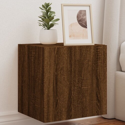 vidaXL Zidni TV ormarići LED 2 kom smeđa boja hrasta 40,5 x 35 x 40 cm