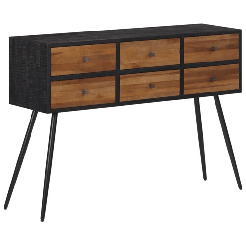 vidaXL Konzolni stol s ladicama 116x30x76 cm od obnovljene tikovine