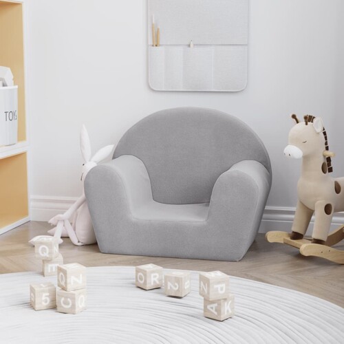 vidaXL Dječja sofa svjetlosiva od mekanog pliša