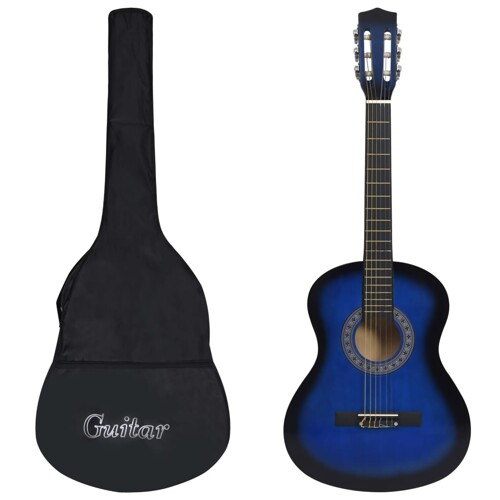vidaXL Klasična gitara za početnike s torbom plava 3/4 36 \\"